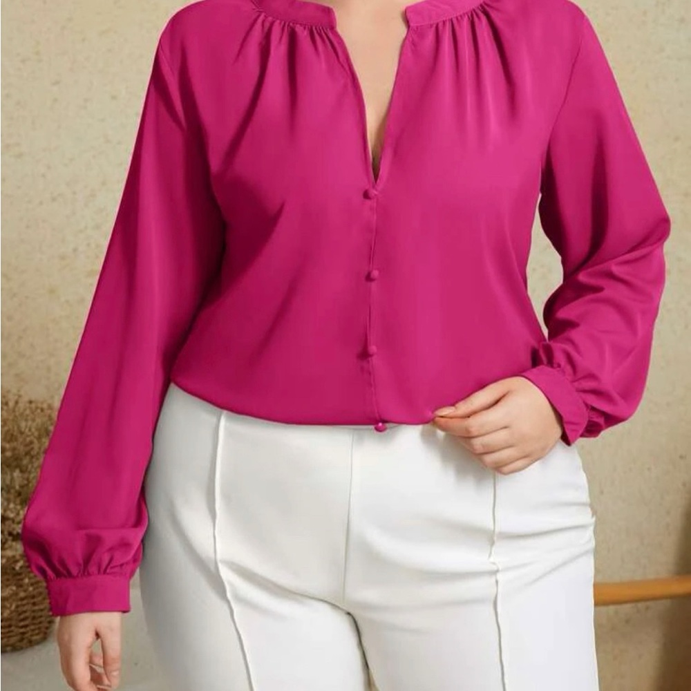 Solid Notch Blouse